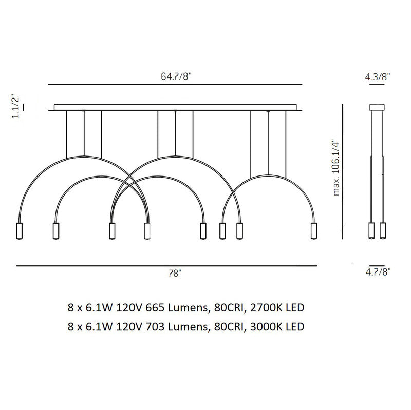 Volta L165.1D2T Linear Pendant Light