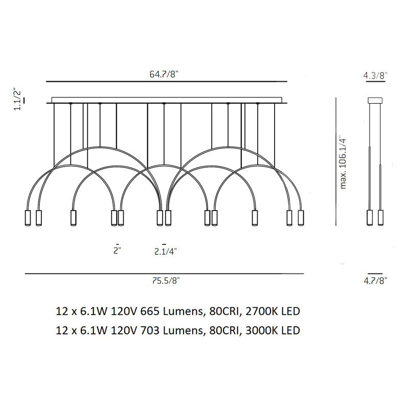 Volta L165.3D2T Linear Pendant Light