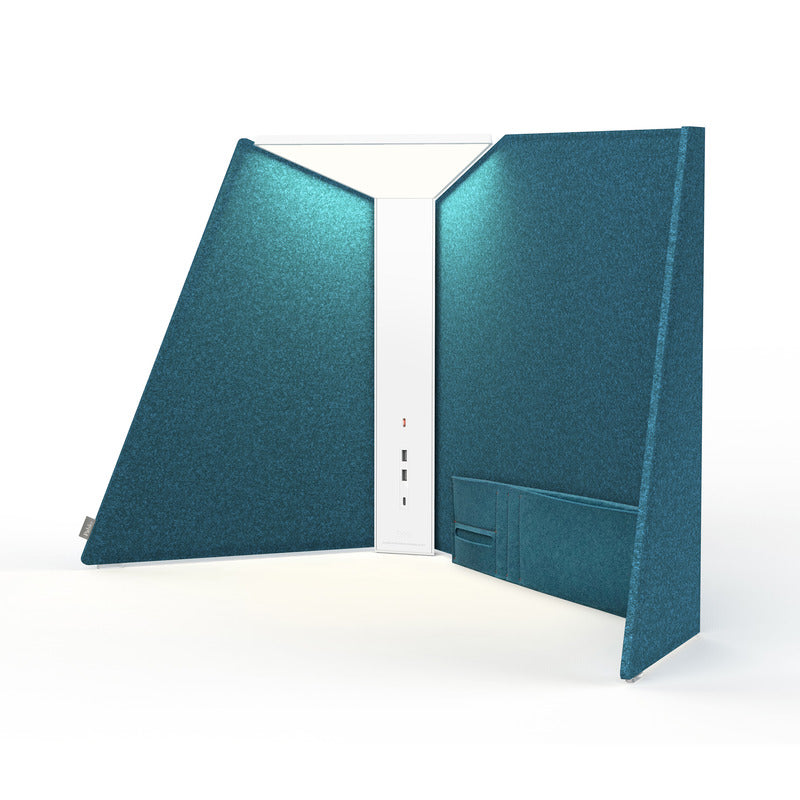 Corner Office Table Lamp with Acoustic Privacy Shade