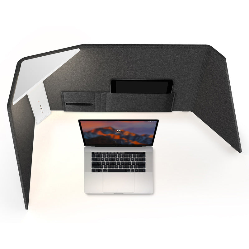 Corner Office Table Lamp with Acoustic Privacy Shade