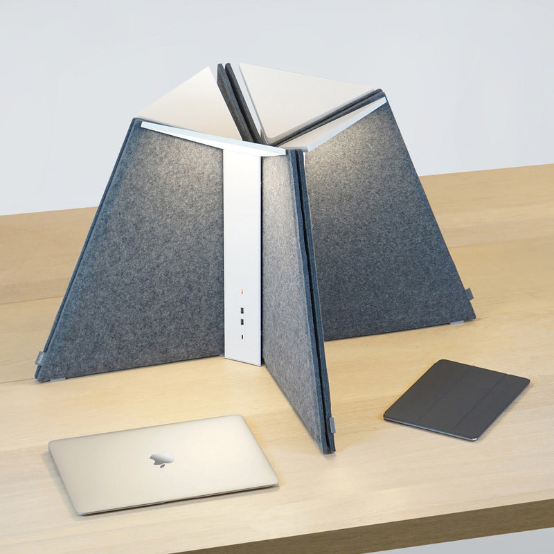 Corner Office Table Lamp with Acoustic Privacy Shade