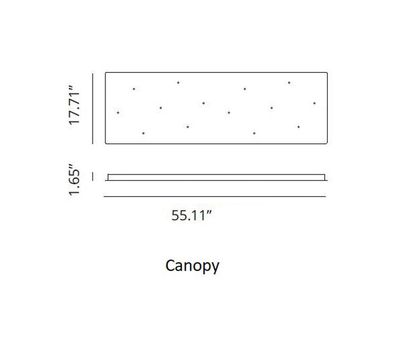 A-Tube Nano 14-Light Rectangular Pendant Light