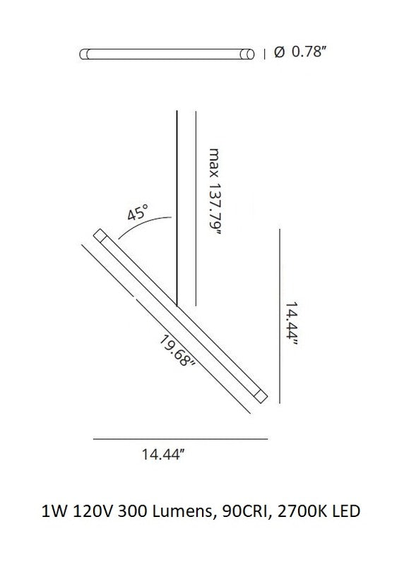 A-Tube Nano Duo 14-Light Rectangular Pendant Light