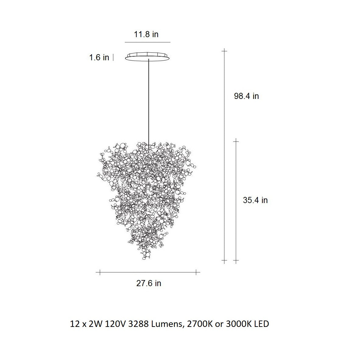 Argent Suspension Light