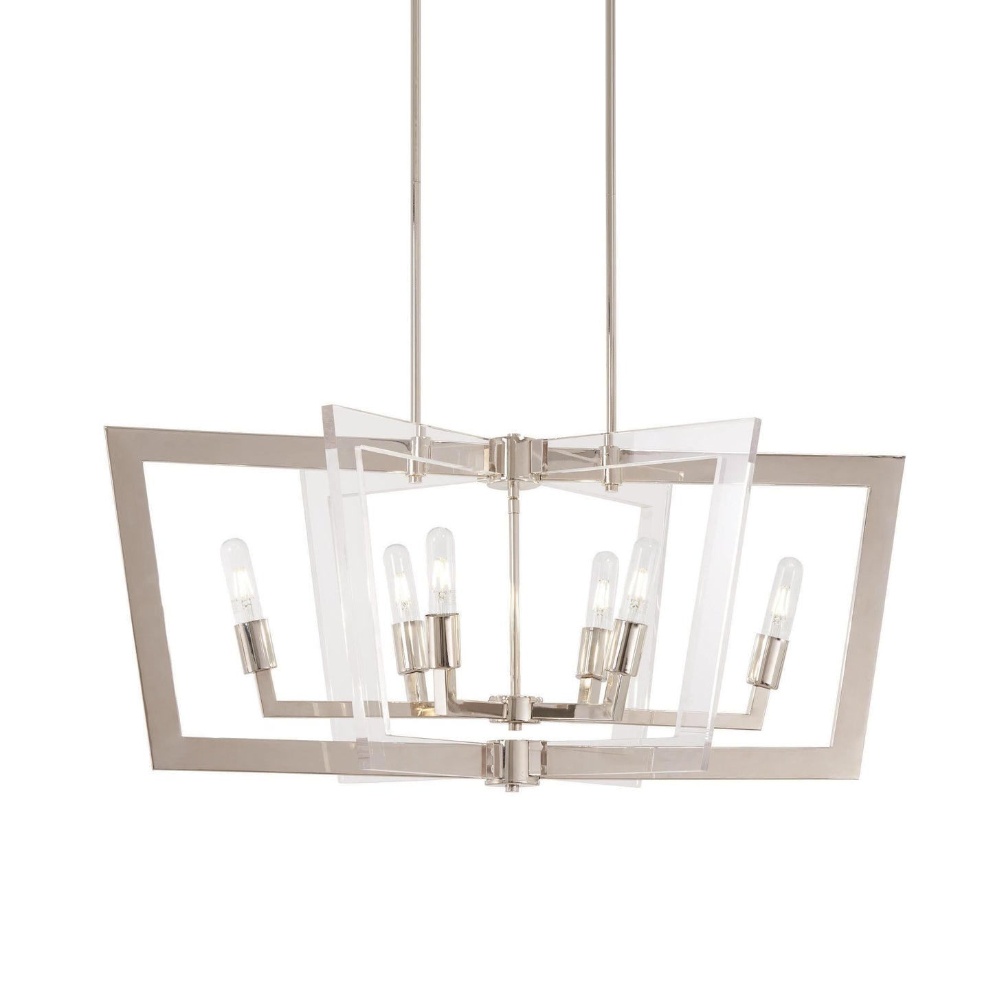 Crystal Chrome Island Chandelier