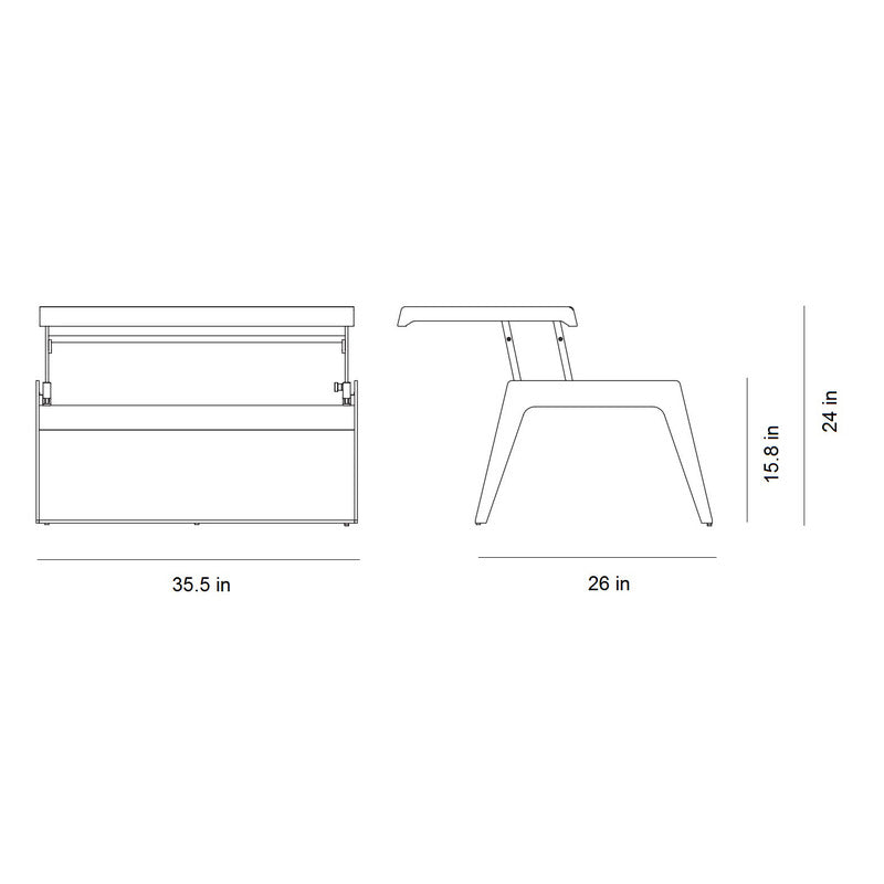 Single Sided Chill Out Outdoor Coffee Table