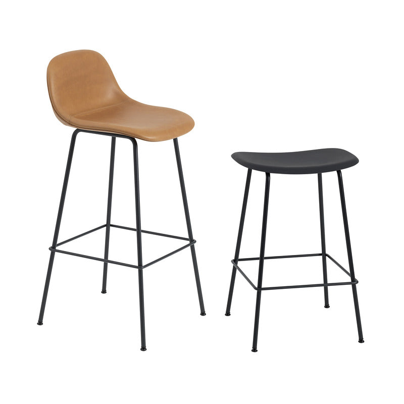 Fiber Upholstered Stool with Tube Base