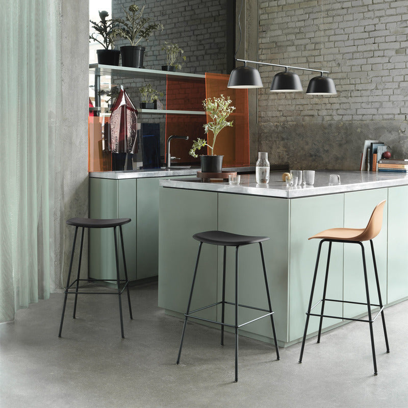 Fiber Upholstered Stool with Tube Base