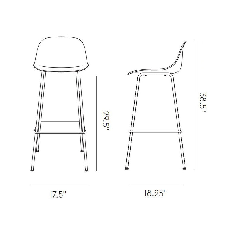 Fiber Upholstered Stool with Tube Base