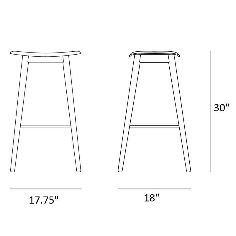 Fiber Upholstered Stool with Wood Base