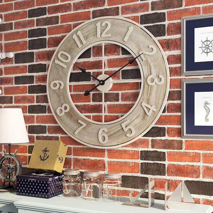 Large Grey Wheel Clock