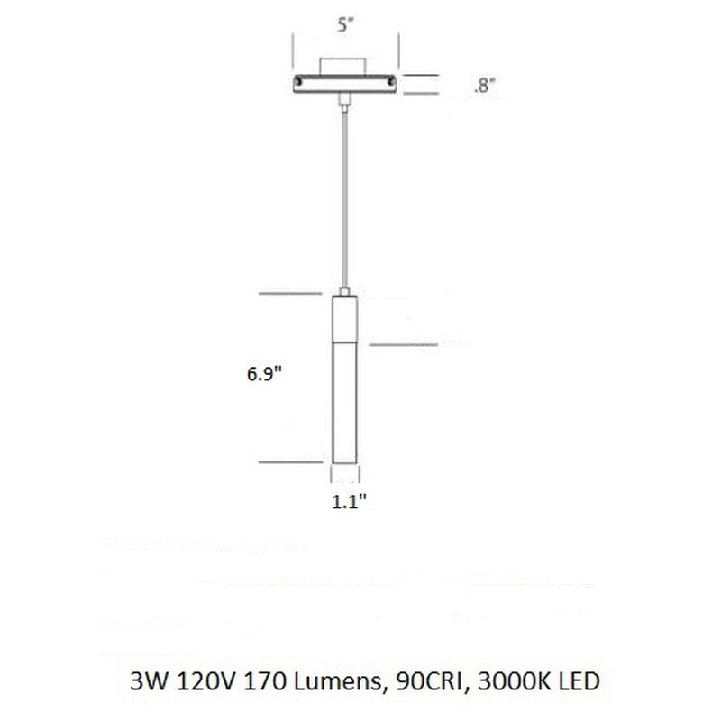 Light Guide Tall Clear Pendant Light