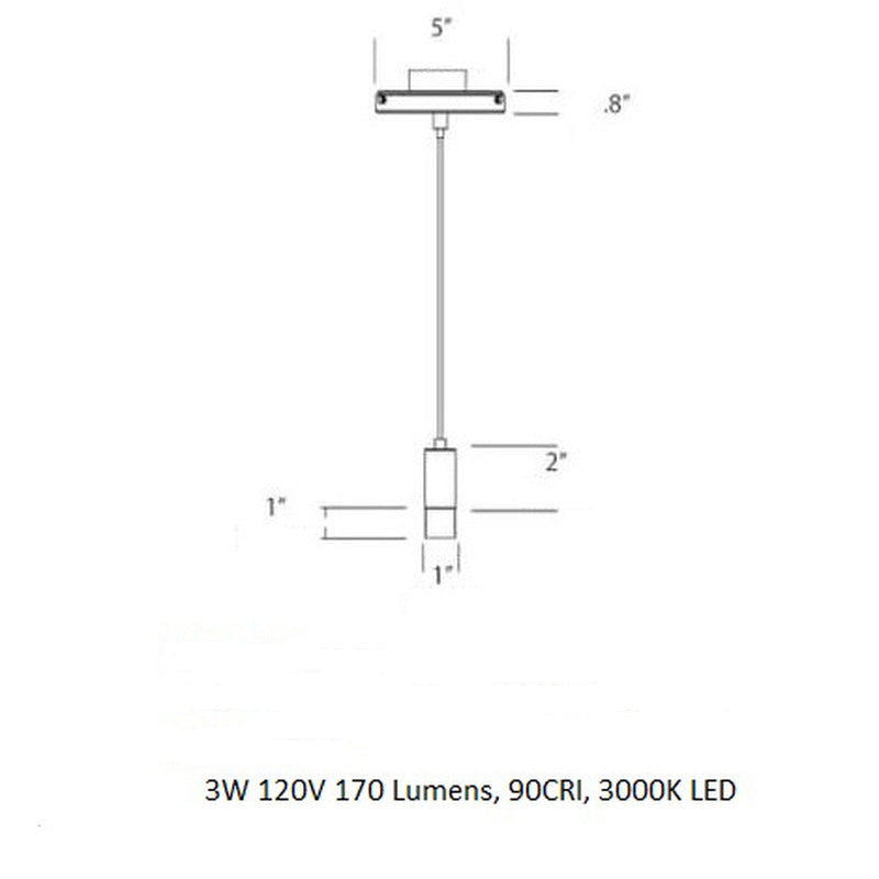 Light Guide Short Frosted Pendant Light