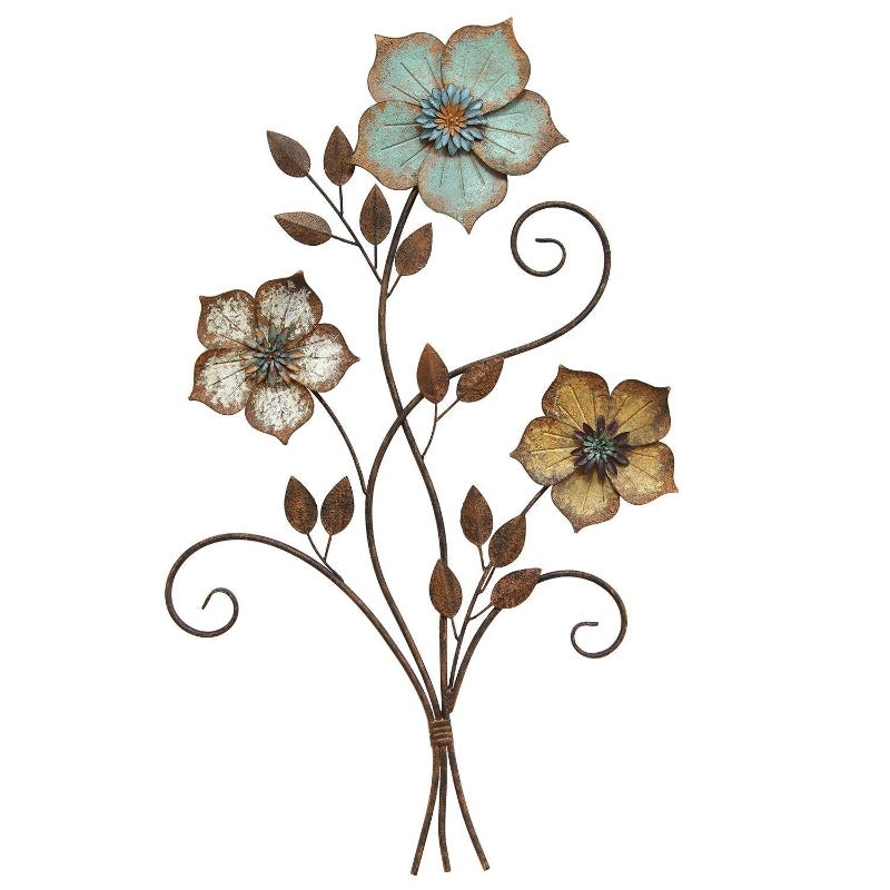 Distressed Chic Metal Flower Wall Decor - Novus Decor Wall Decor