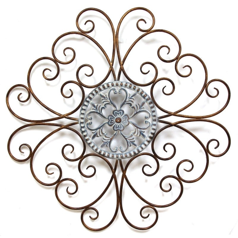 Elegant Scroll Medallion Metal Wall Decor - Novus Decor Wall Decor