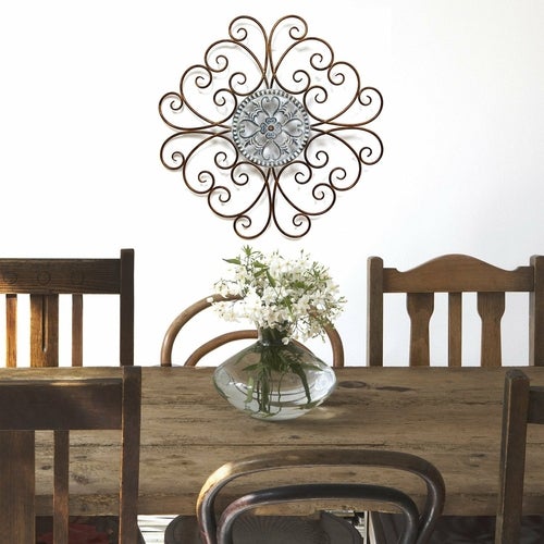 Elegant Scroll Medallion Metal Wall Decor - Novus Decor Wall Decor
