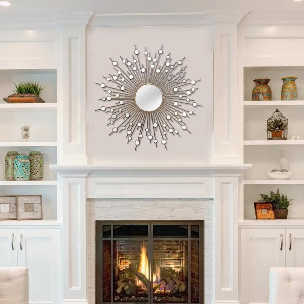 Bronze Modern Sunburst Design Wall Mirror with Mini Mmirrors - Novus Decor Wall Decor