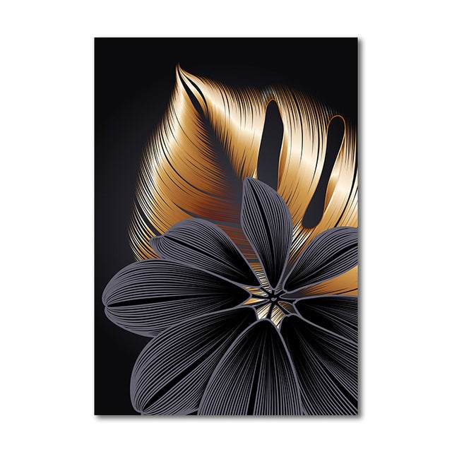 Tropical Plant Gold Painting - Novus Decor Wall Decor