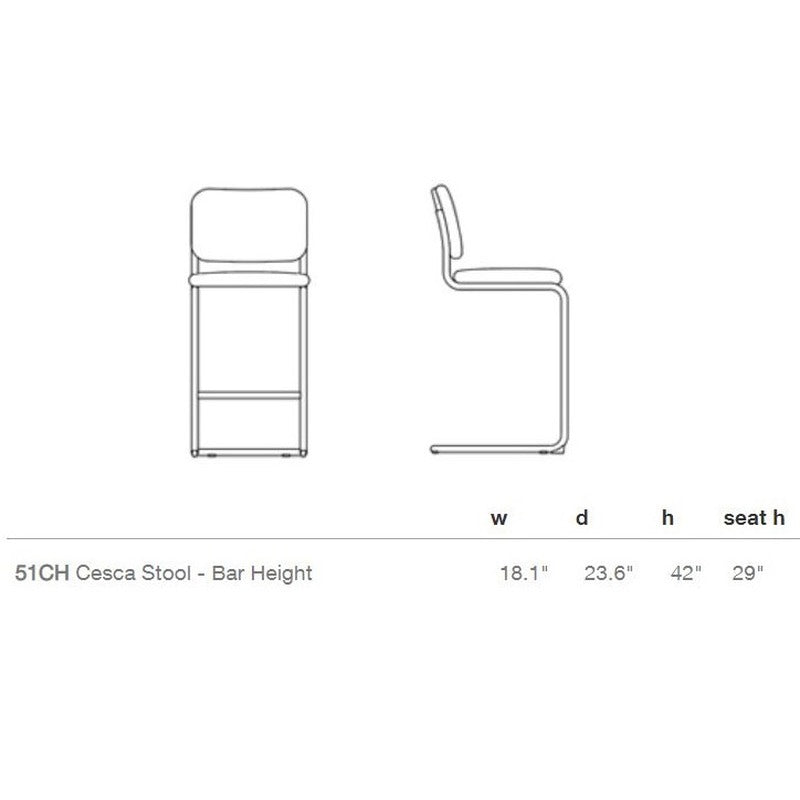 Cesca Stool with Upholstered Seat