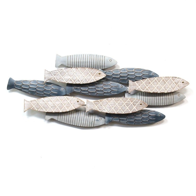School of Fish Wood & Metal Wall Decor - Novus Decor Wall Decor