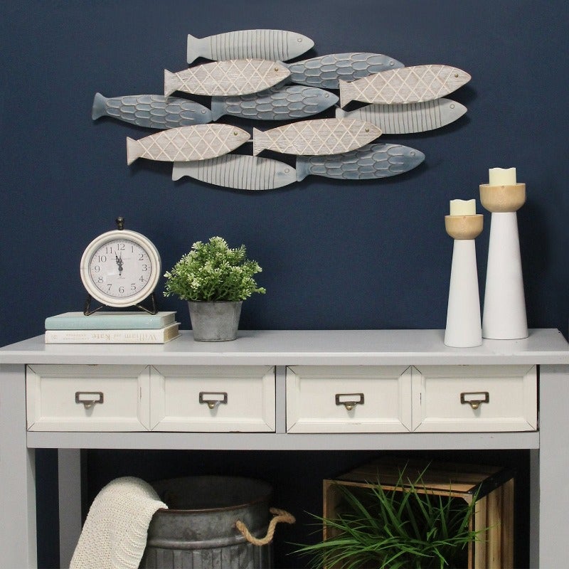 School of Fish Wood & Metal Wall Decor - Novus Decor Wall Decor