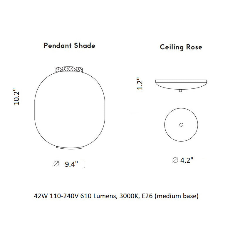 Nickel Plated / White / Small: 9.4 in diameter Bloom Pendant Light OPEN BOX