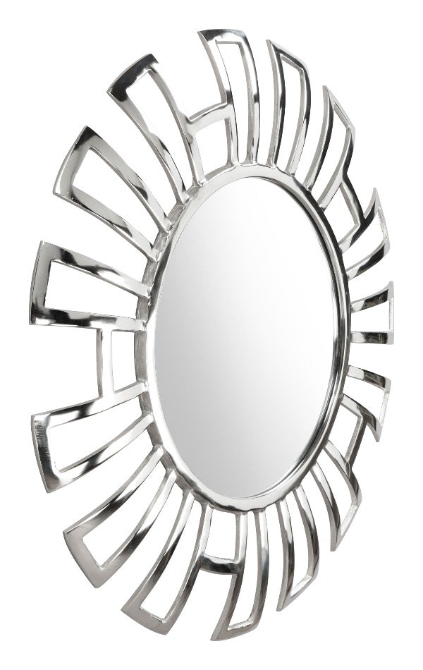 30.3" x 1.2" x 30.3" Aluminum Aluminium MDF Round Mirror - Novus Decor Wall Decor