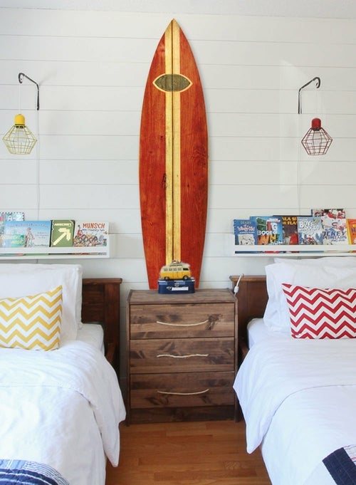 Vintage Look Red Surfboard Wall Art - Novus Decor wall decor