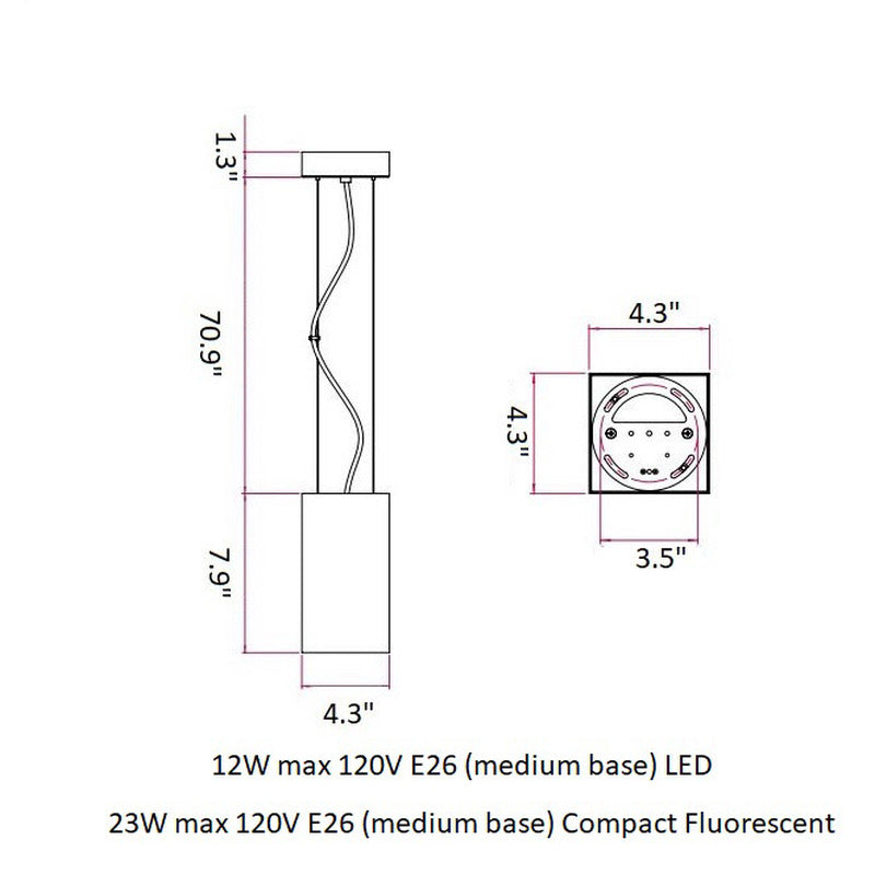 Osca Square Pendant Light