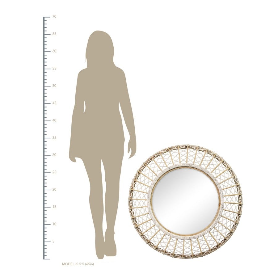 33.5" Woven Rattan Mirror - Novus Decor Wall Decor