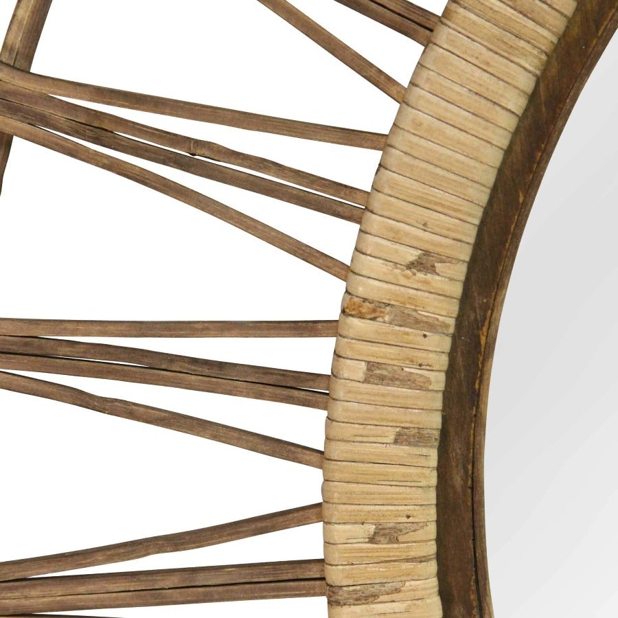 34" Bamboo Tulum Rattan Wall Mirror - Novus Decor Wall Decor