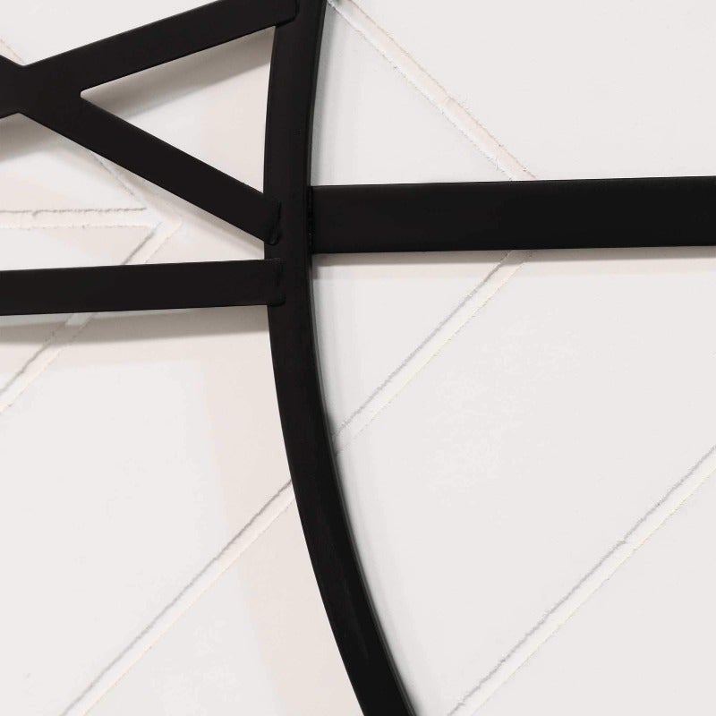 White Wood and Black Metal Wall Clock 31.5" - Novus Decor Wall Decor