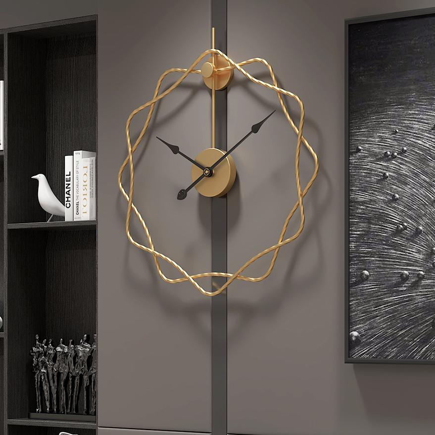 Golden Wave Clock