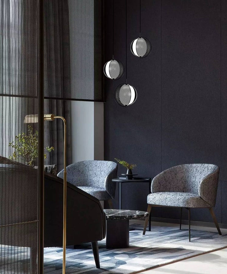 Drena Abstract Caged Sphere Pendant Light