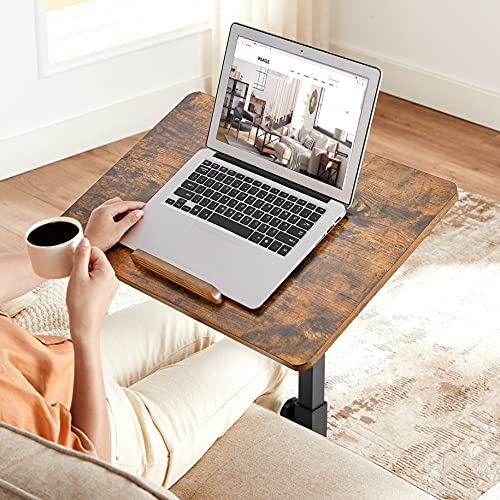 Tilting Top End Table with 2 Lockable Rolling Wheels