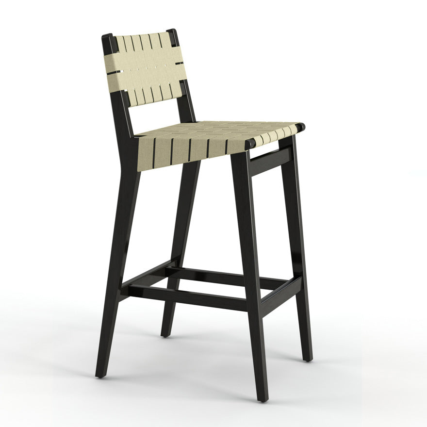 Risom Stool with Webbed Seat and Back