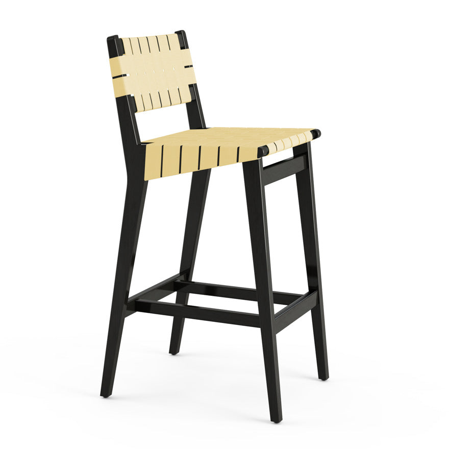 Risom Stool with Webbed Seat and Back