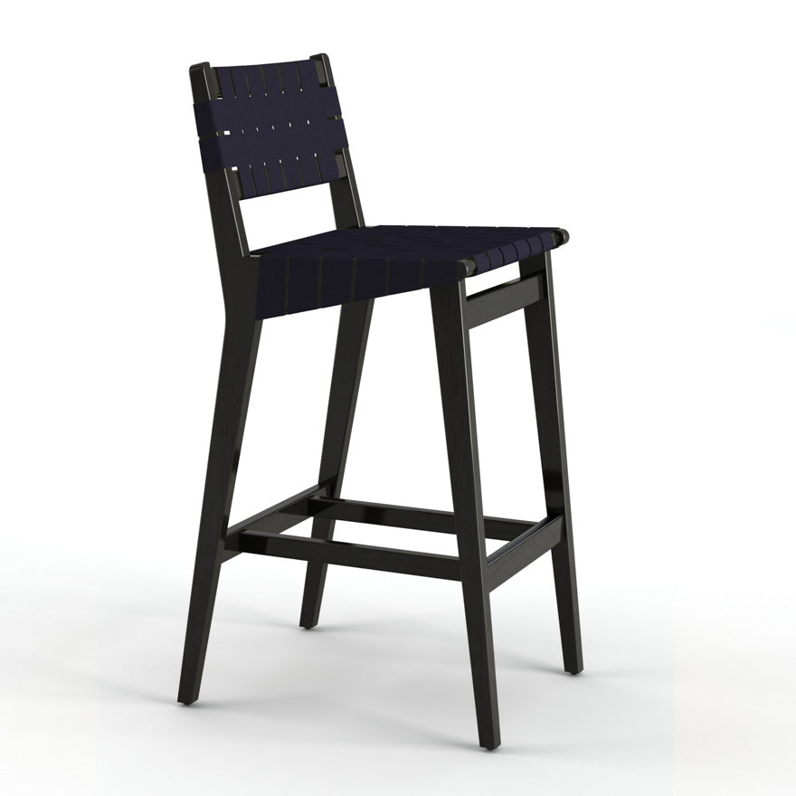 Risom Stool with Webbed Seat and Back