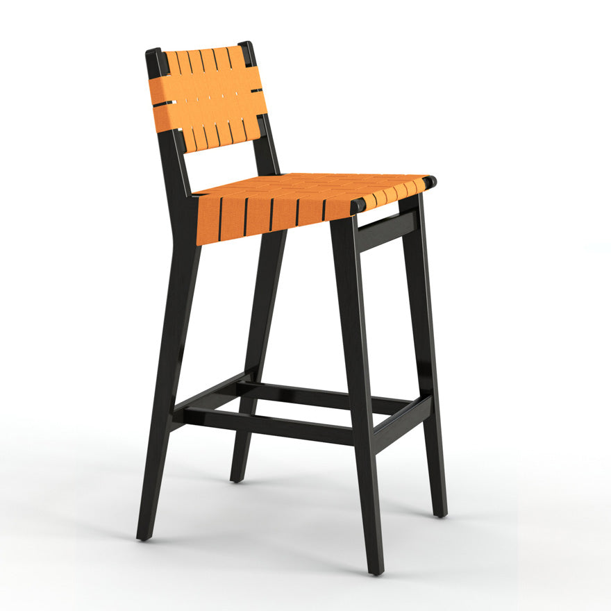 Risom Stool with Webbed Seat and Back