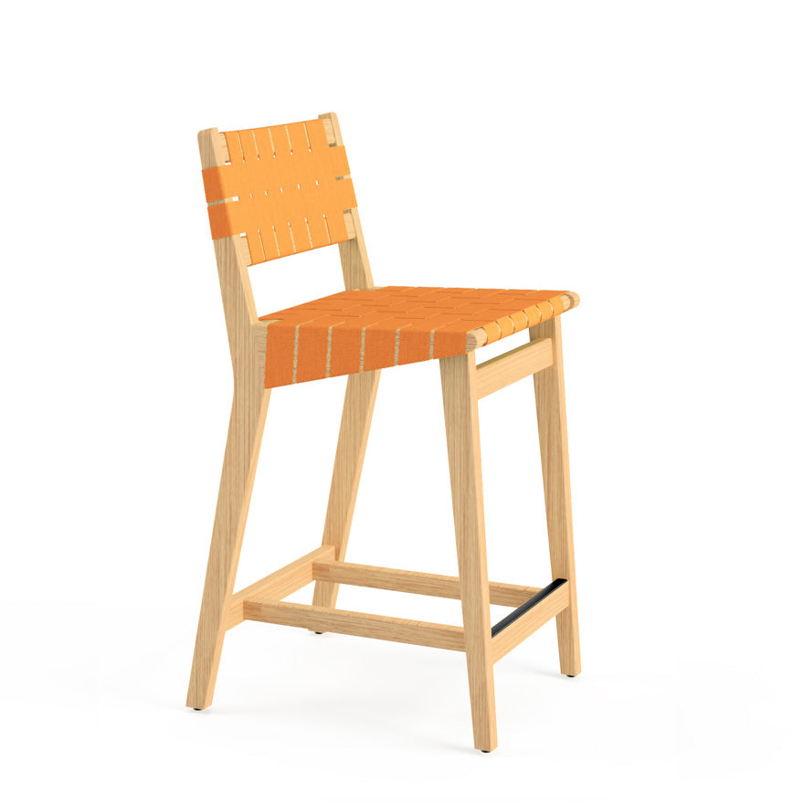 Risom Stool with Webbed Seat and Back