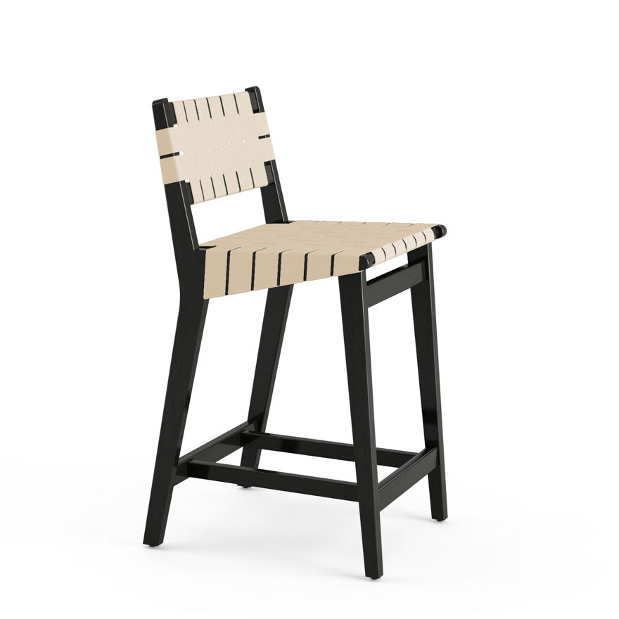 Risom Stool with Webbed Seat and Back