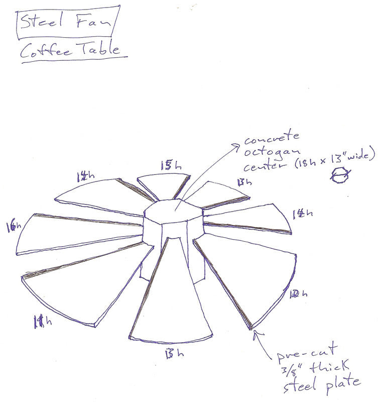 Steel Fan Coffee Table
