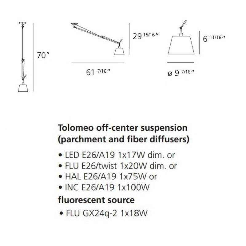 Tolomeo Off Center Suspension Light