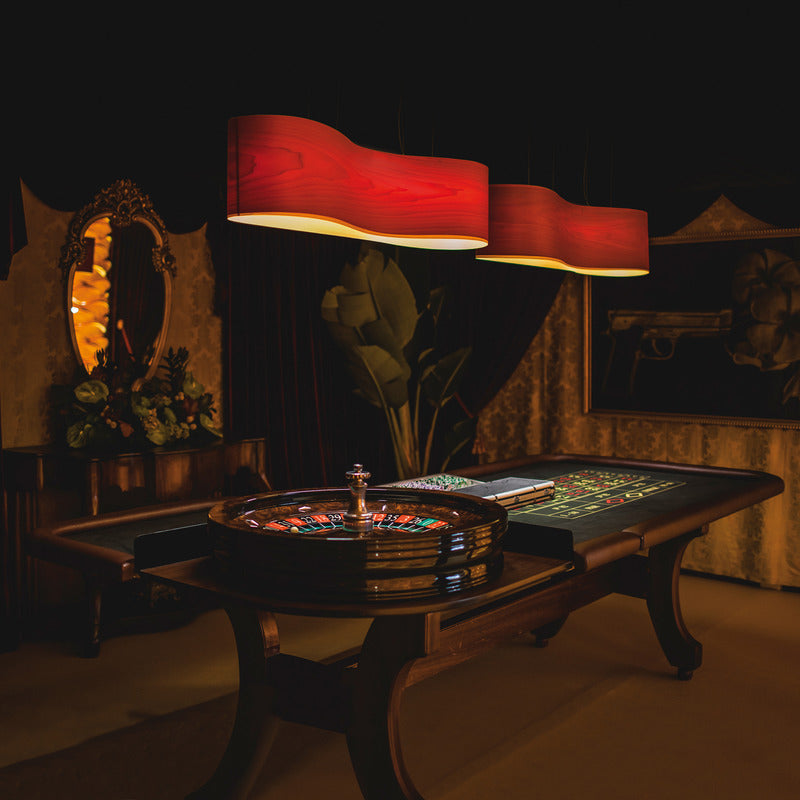 Cherry / White / Fluorescent / E26 Medium Base New Wave Suspension Light OPEN BOX