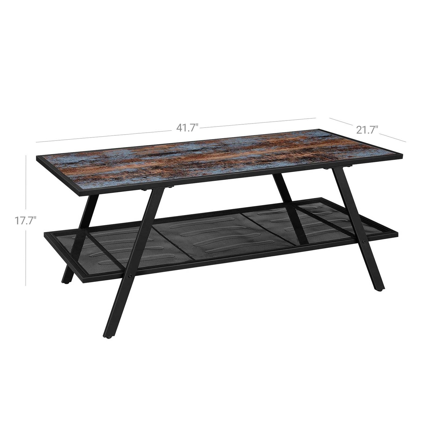 Rustic Mesh Shelf Coffee Table