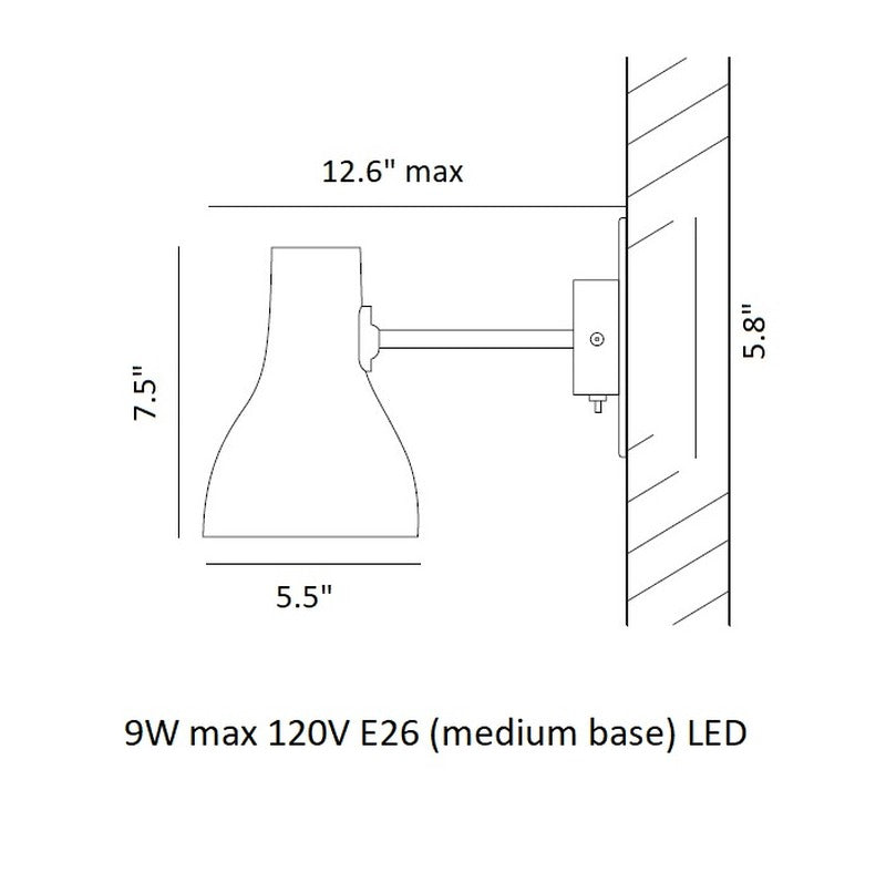 Alpine White Type 75 Wall Light OPEN BOX