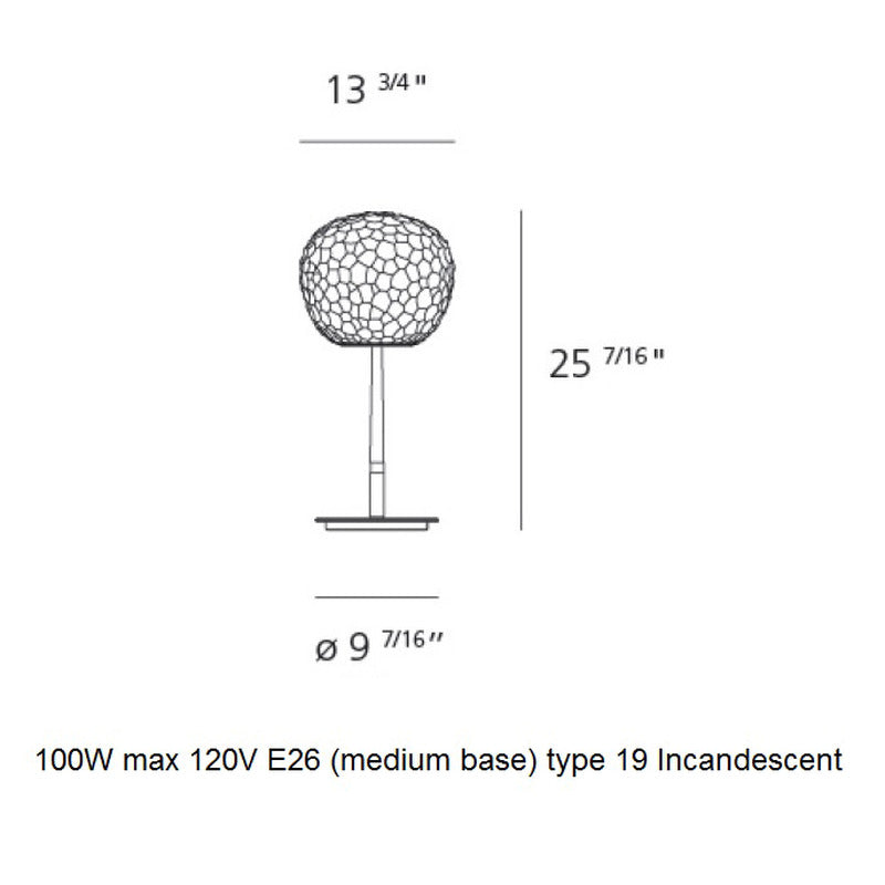 Meteorite Table Lamp with Stem