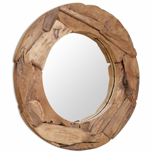 Decorative Mirror Teak 23.6" Round - Novus Decor Wall Decor