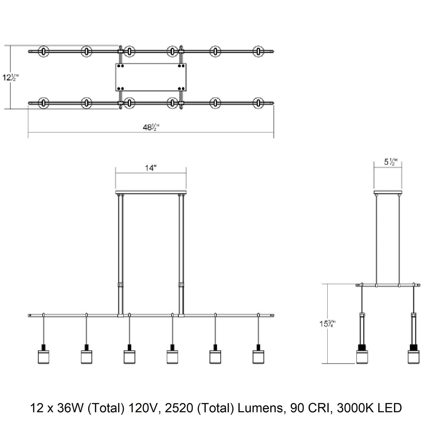 Suspenders Tandem Multi Light Pendant Light