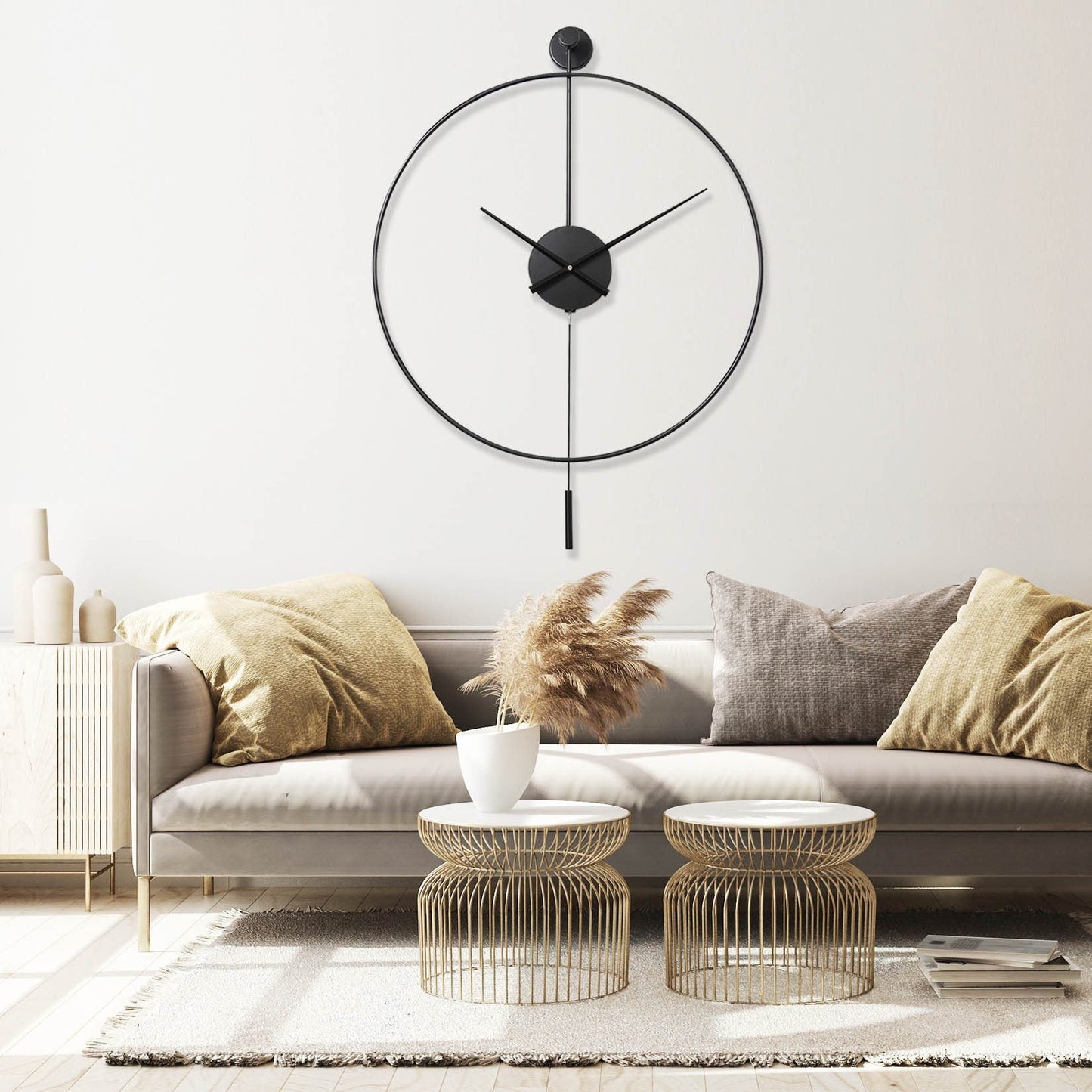 【 Extra $20 Off Now】Modern Minimalist Large Wall Clock with Pendulum